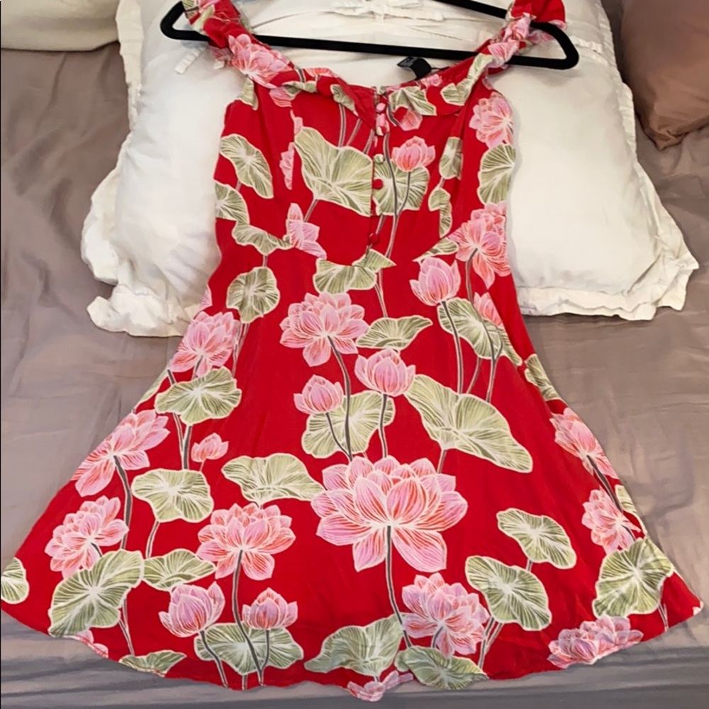 Red floral sundress